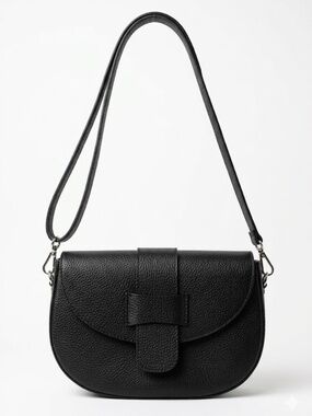 ✨ Luxury Italian Genuine Leather Black Crossbody Bag - NWOT ✨